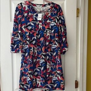 J. Crew Factory Multicolor Floral Long Sleeve Dress